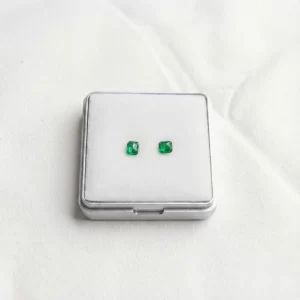 Matched Pair Natural Emeralds (Panna) - Step Cut Squares